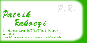 patrik rakoczi business card